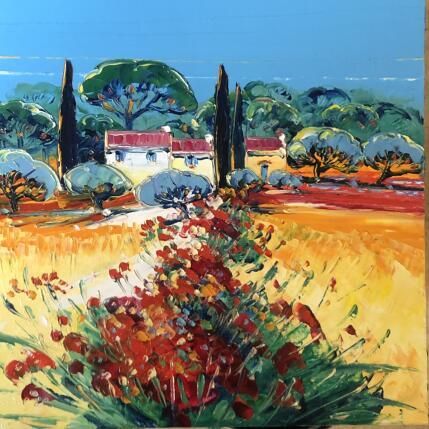 Painting Fleurs sauvages by Corbière Liisa | Painting Figurative Oil Landscapes