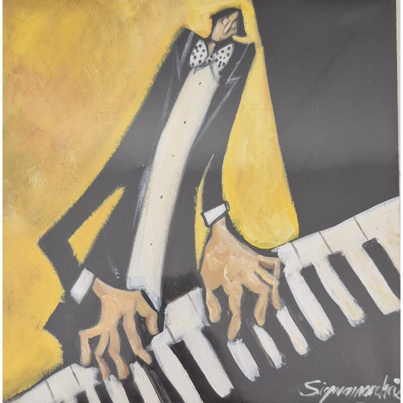Peinture Concert par Signamarcheix Bernard | Tableau Art naïf Acrylique Encre Pastel