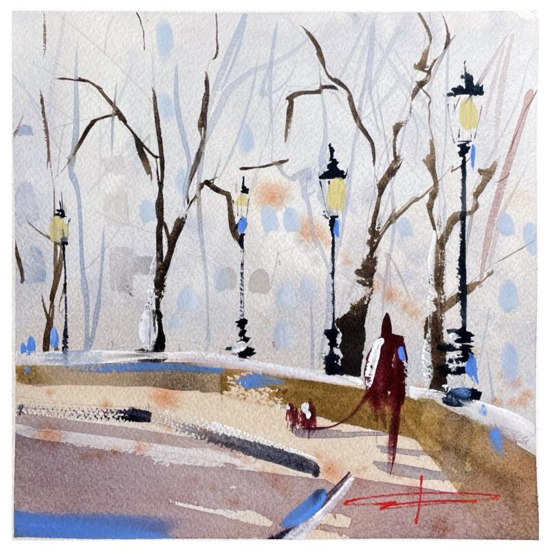 Painting Allez viens, on sort by Bailly Kévin  | Painting Figurative Urban Architecture Watercolor Ink