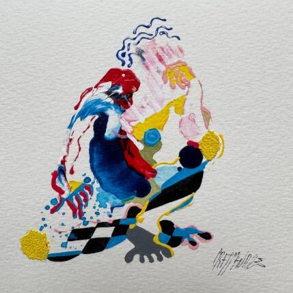 Gemälde Les 3 primaires von Cressanne | Gemälde Figurativ Acryl, Tinte Akt