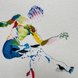 Painting Pointe s'il te plait by Cressanne | Painting Figurative Acrylic, Ink Nude