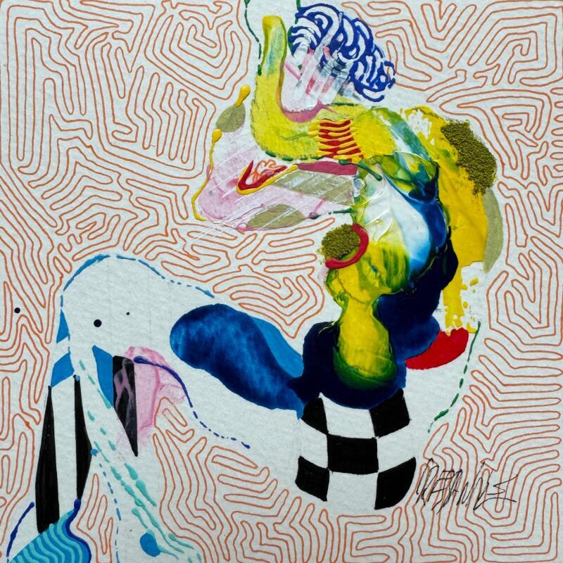 Painting La mèche de cheveux by Cressanne | Painting Figurative Nude Acrylic Ink