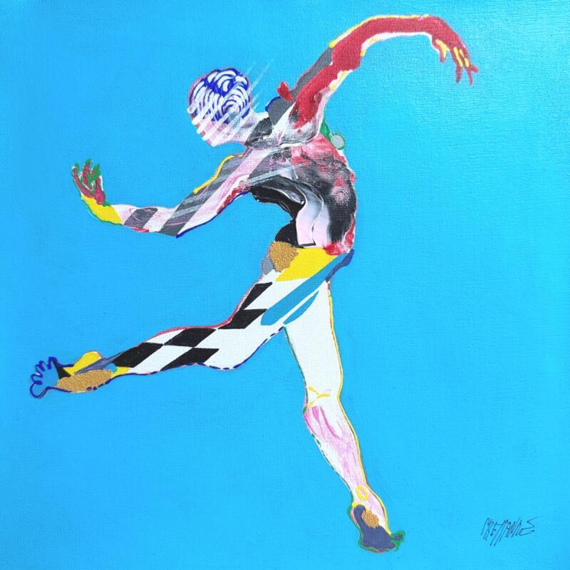 Gemälde Le souffle bleu von Cressanne | Gemälde Figurativ Akt Acryl Sand