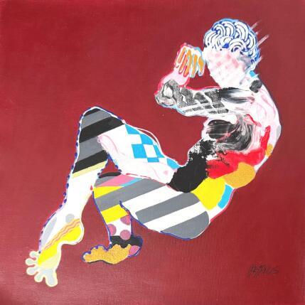 Gemälde Rouge silence von Cressanne | Gemälde Figurativ Acryl, Sand Akt