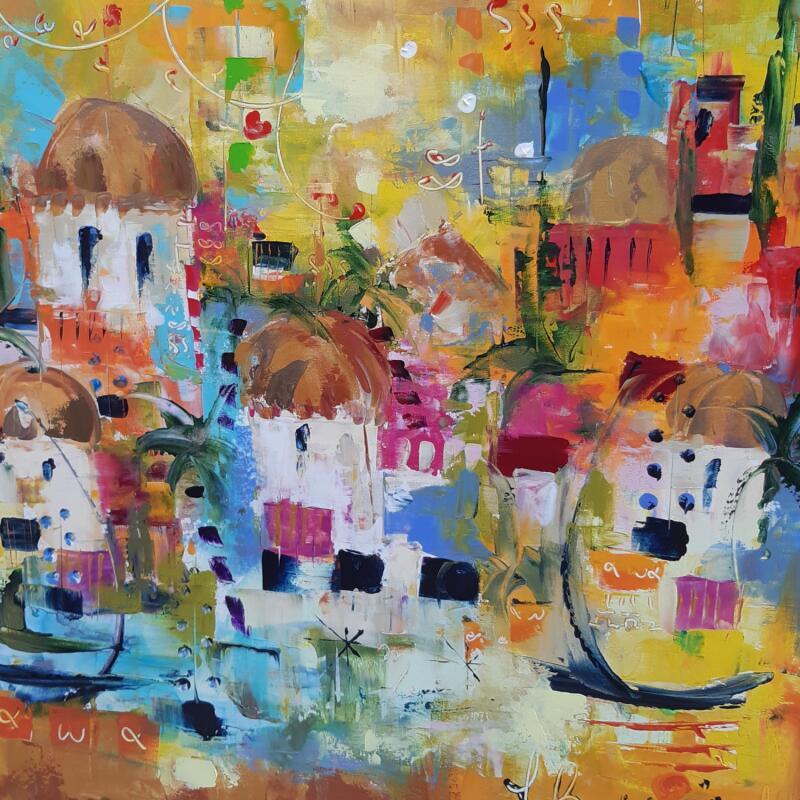 Painting Orient Express by Bastide d´Izard Armelle | Painting Abstract