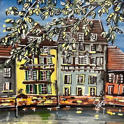 Pintura Balade dans le square des Moulins. Strasbourg. por Touras Sophie-Kim  | Pintura Realismo Aceite Arquitectura, Naturalezas muertas