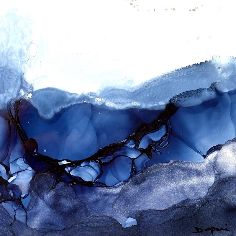 Painting Bleu Velvet 2761 by Depaire Silvia | Painting Abstract Landscapes Marine Minimalist Acrylic