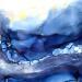 Painting Bleu velvet 2808 by Depaire Silvia | Painting Abstract Landscapes Marine Acrylic