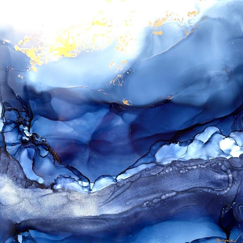 Painting Bleu velvet 2808 by Depaire Silvia | Painting Abstract Landscapes Marine Acrylic