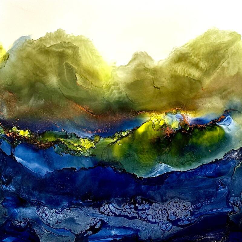 Peinture Colibri n° 2840 par Depaire Silvia | Tableau Abstrait Paysages Marine Minimaliste Acrylique