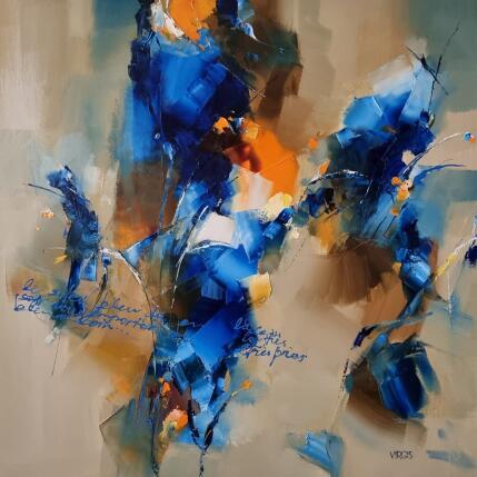 Painting  Blue evening sun by Virgis | Painting Abstract Oil Minimalist