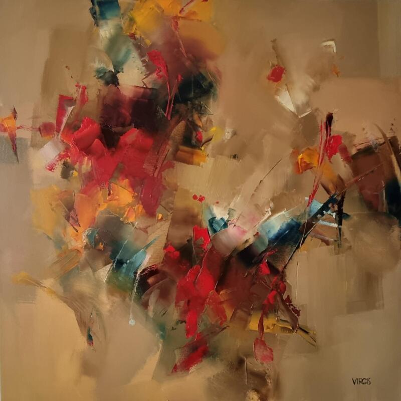 Painting Emotion in motion by Virgis | Painting Abstract Minimalist Oil