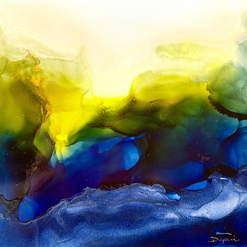 Painting Colibri 2775 by Depaire Silvia | Painting Abstract Landscapes Minimalist Acrylic