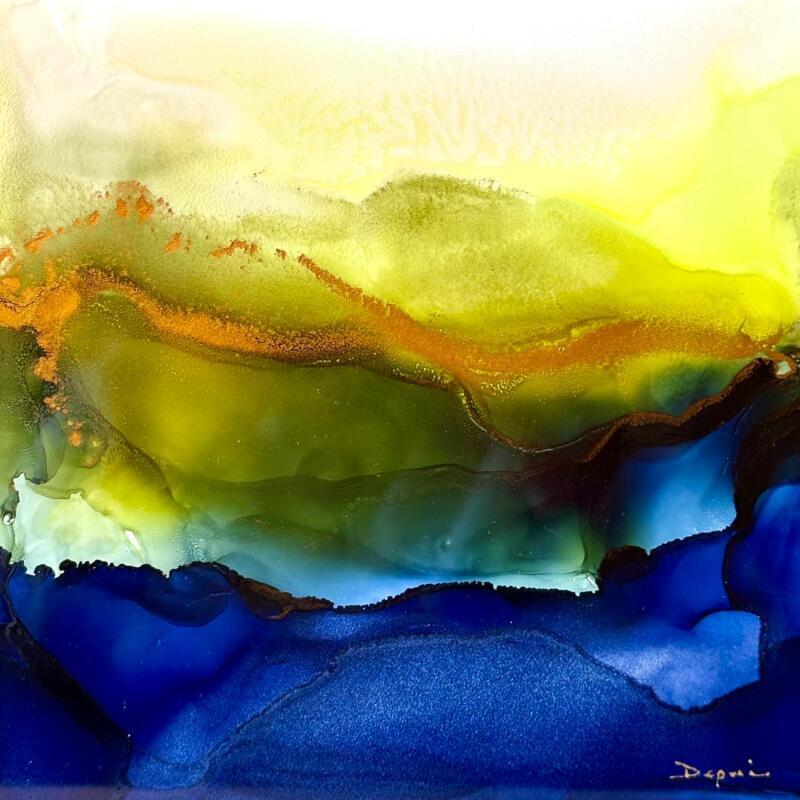 Painting Colibri 2772 by Depaire Silvia | Painting Abstract Landscapes Minimalist Acrylic