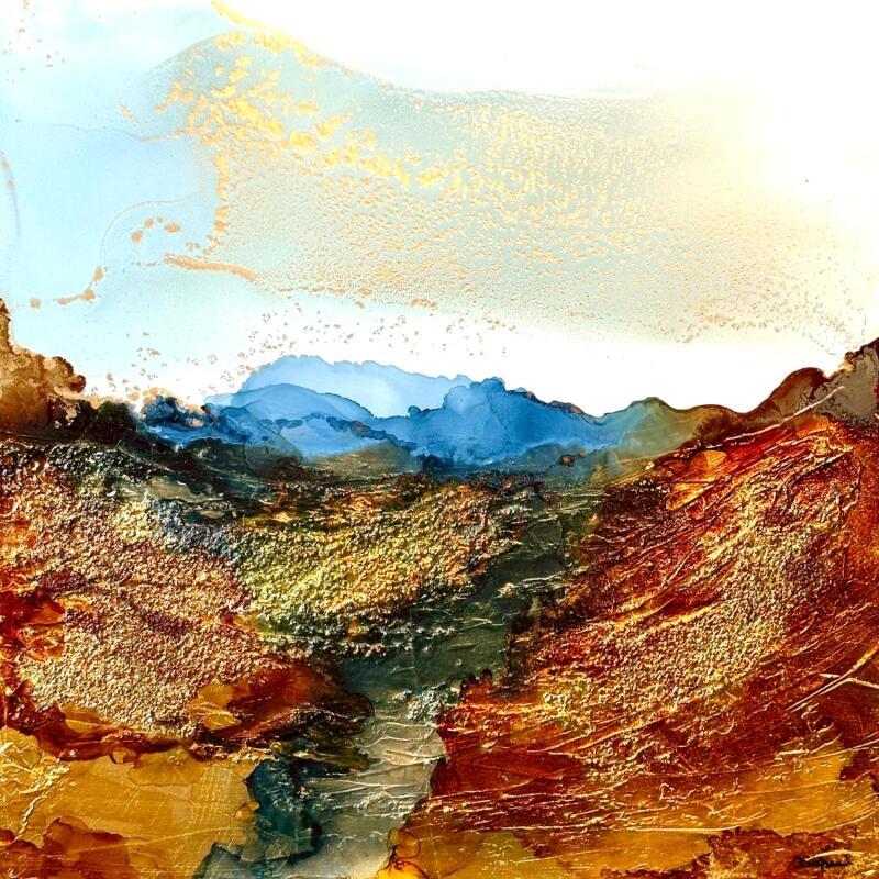 Painting Bronze Age 2645 by Depaire Silvia | Painting Abstract Landscapes Marine Minimalist Acrylic