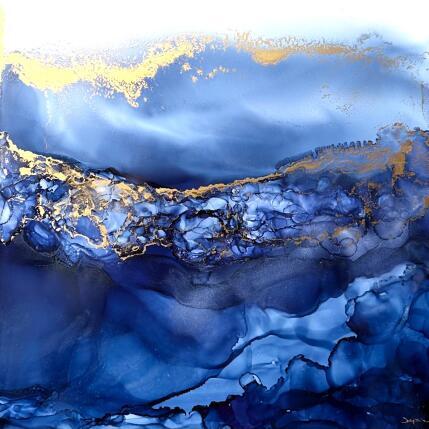 Painting Bleu Velvet 2832 by Depaire Silvia | Painting Abstract Acrylic Landscapes, Marine, Minimalist