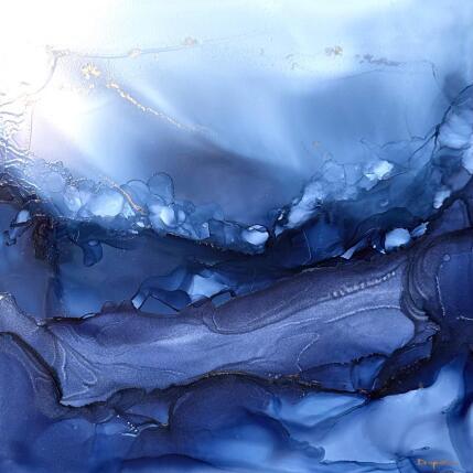 Painting Bleu Velvet 2807 by Depaire Silvia | Painting Abstract Acrylic Landscapes, Marine, Minimalist