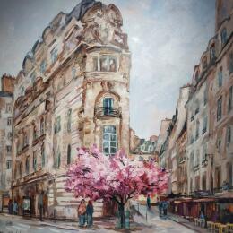 Pintura Immeubles parisiens por Novokhatska Olga | Pintura