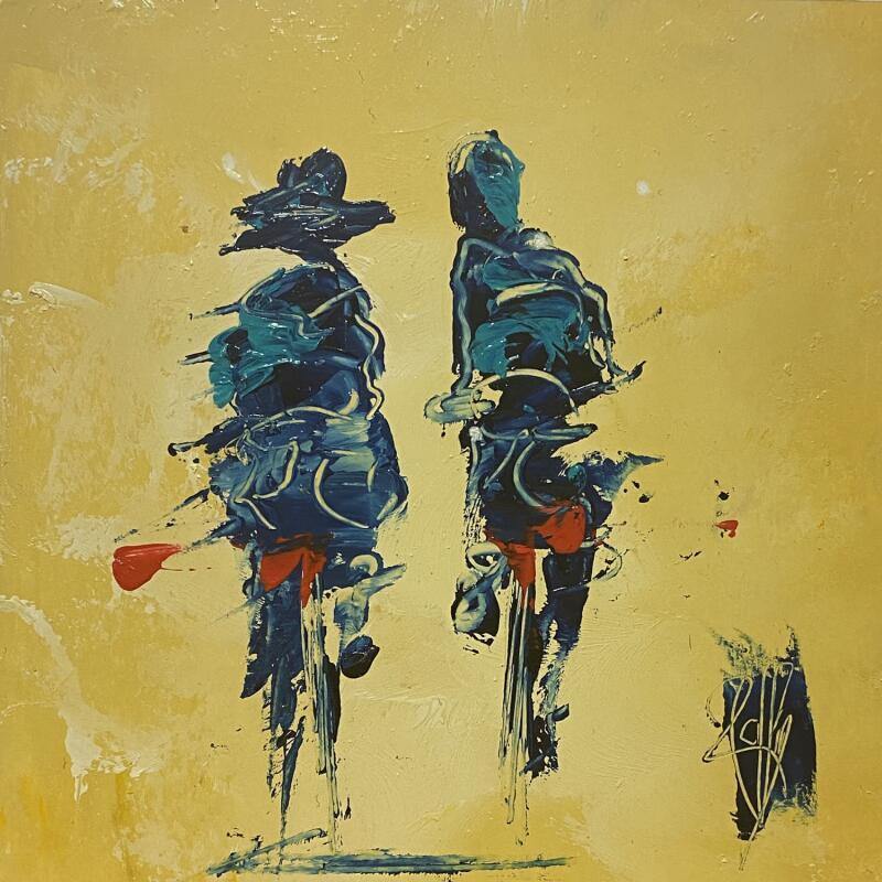 Painting Complices by Raffin Christian | Painting Figurative Life style Oil