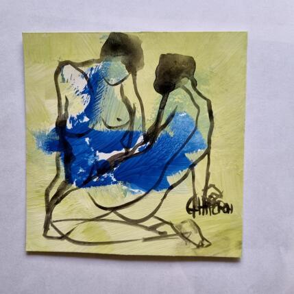 Painting Vert printemps by Chaperon Martine | Painting Figurative Acrylic Nude