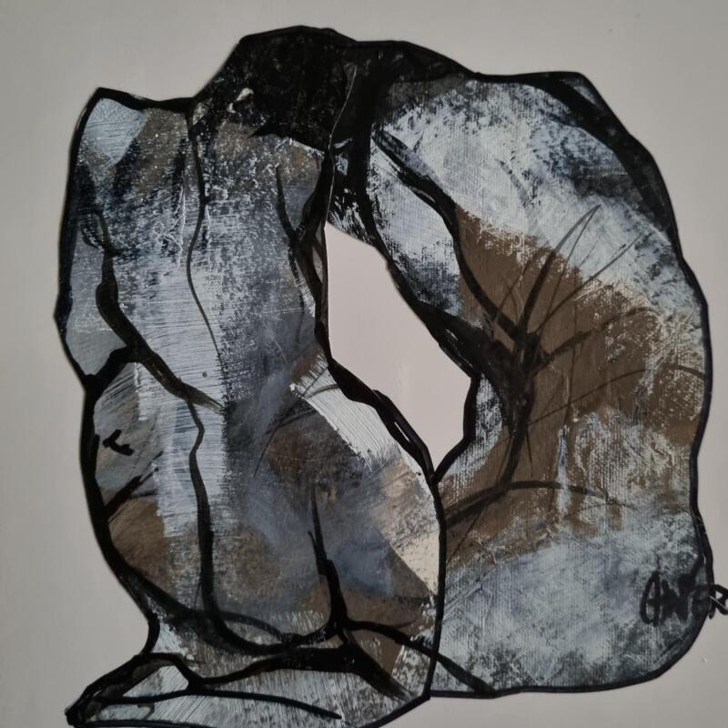 Painting Nous deux by Chaperon Martine | Painting Figurative Nude Acrylic