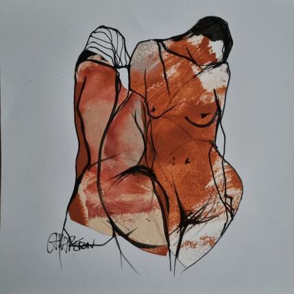 Painting Amour toujour by Chaperon Martine | Painting Figurative Acrylic Nude