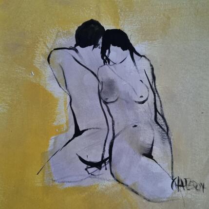 Painting Emotion partagée by Chaperon Martine | Painting Figurative Acrylic Nude