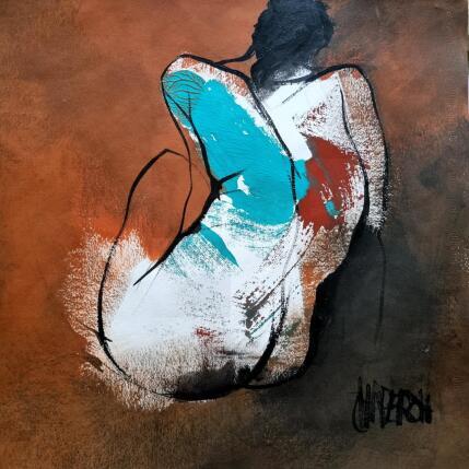 Painting Bleu lagon by Chaperon Martine | Painting Figurative Acrylic Nude