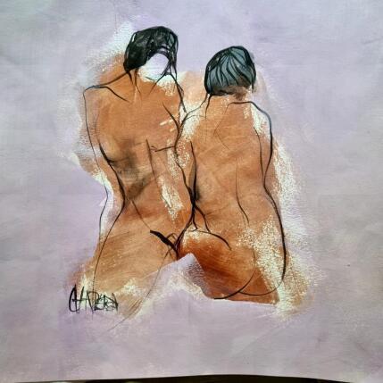 Painting Emotions partagées by Chaperon Martine | Painting Figurative Acrylic Nude