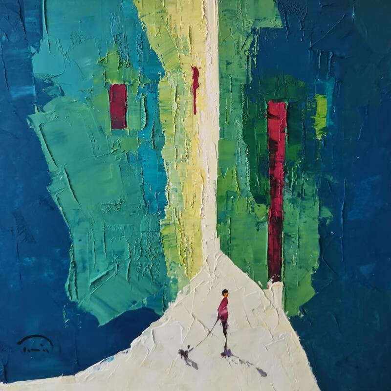 Pintura El gos i jo por Tomàs | Pintura Impressionism Sociedad Urbano Life style Aceite