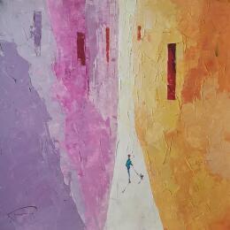 Pintura Les cames llargues por Tomàs | Pintura Impressionism Aceite Life style, Urbano