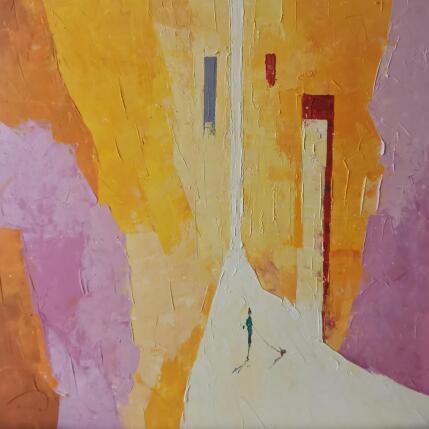 Peinture La canicule par Tomàs | Tableau Impressionnisme Huile Scènes de vie, Urbain