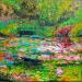 Gemälde Le jardin d'eau fleuri von Amblard Florence | Gemälde Impressionismus Natur Acryl