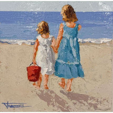 Painting Sisters by Escobar Francesca | Painting Figurative Acrylic