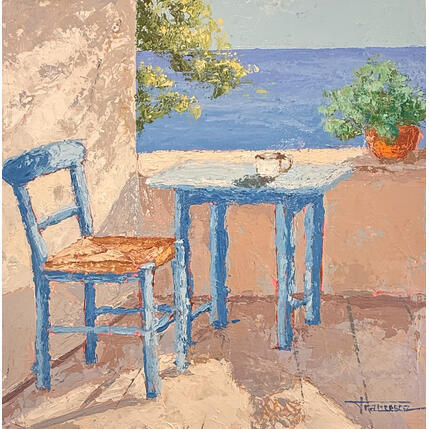 Painting terraza al mar by Escobar Francesca | Painting Figurative Acrylic