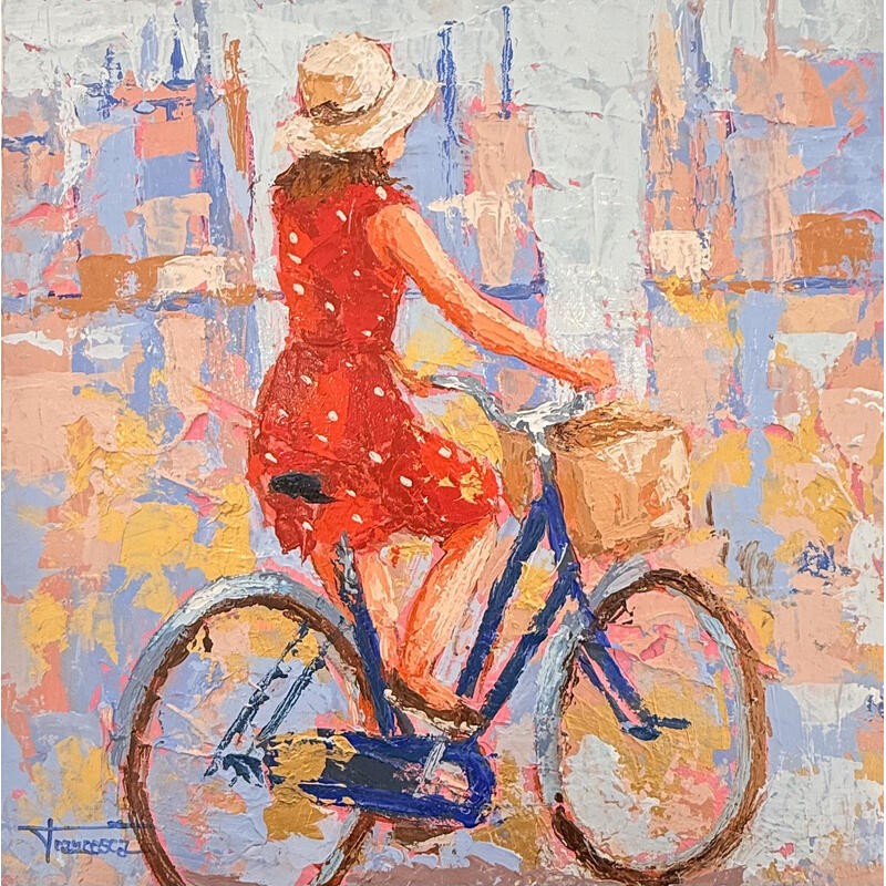 Painting Vestido roso by Escobar Francesca | Painting Figurative Acrylic