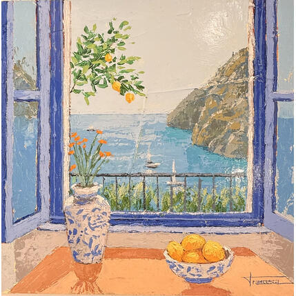 Peinture ventana al mar par Escobar Francesca | Tableau Figuratif Acrylique