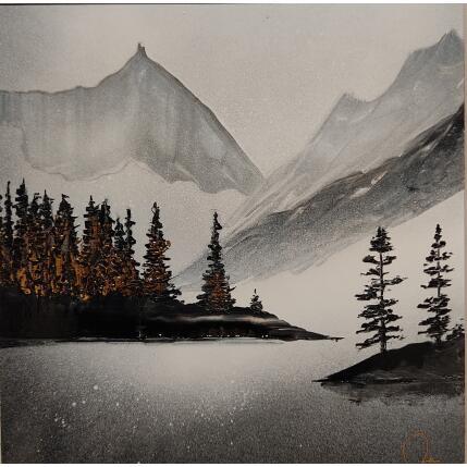 Painting Misty Mountains by Rey Julien | Painting Figurative Gold leaf Pop icons