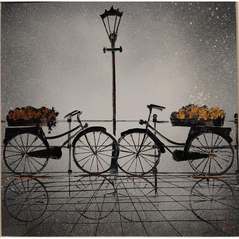 Painting Toi et moi by Rey Julien | Painting Figurative Gold leaf