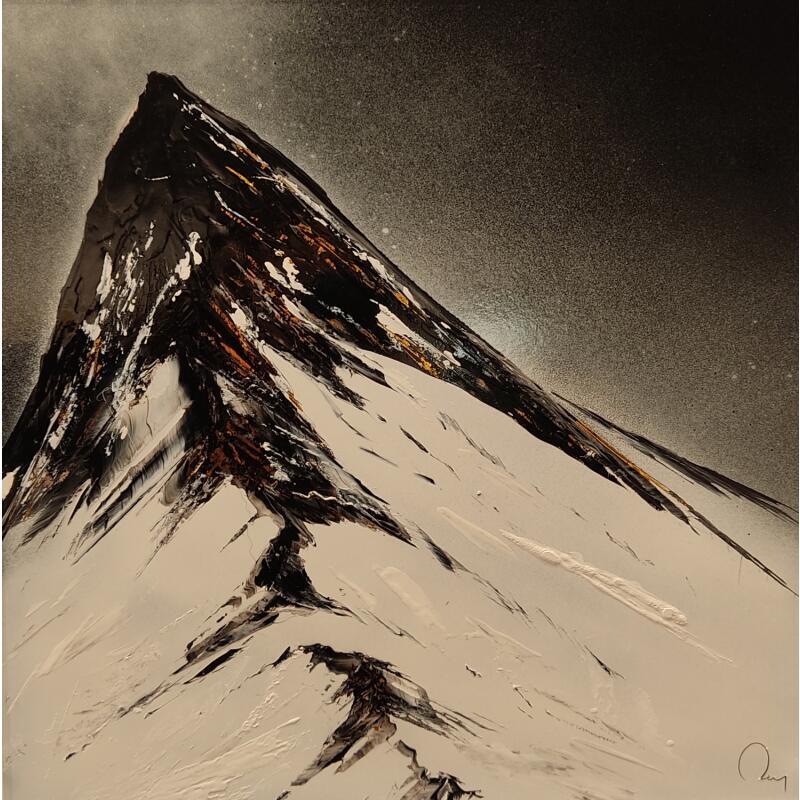 Painting Face nord by Rey Julien | Painting Figurative Gold leaf