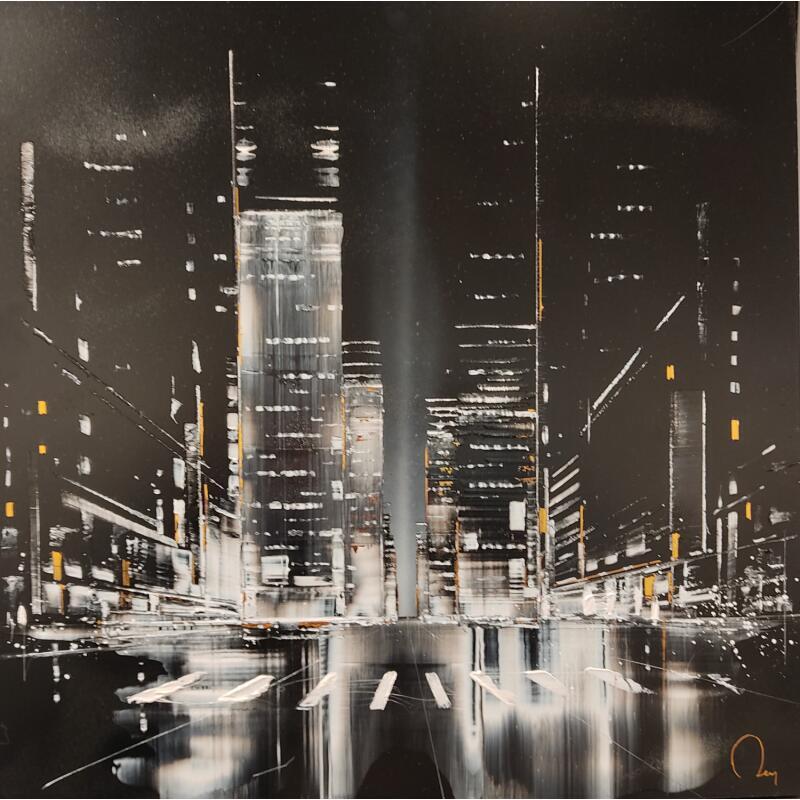 Painting We own the night by Rey Julien | Painting Figurative Gold leaf