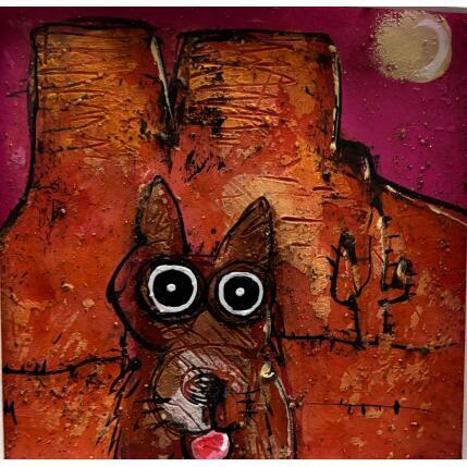 Painting Dog in the canyon by Maury Hervé | Painting