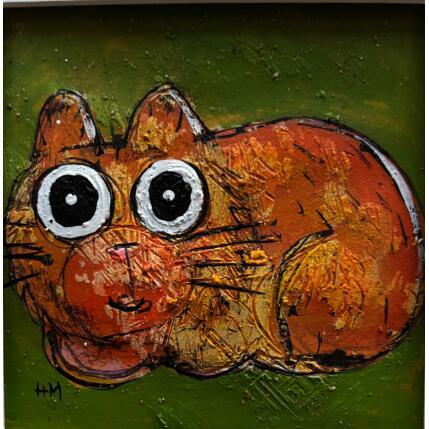 Painting Green cat by Maury Hervé | Painting