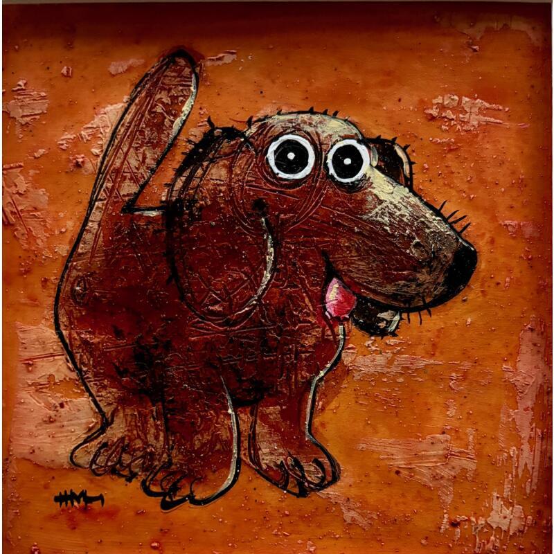 Painting Ready for walk by Maury Hervé | Painting Raw art Animals