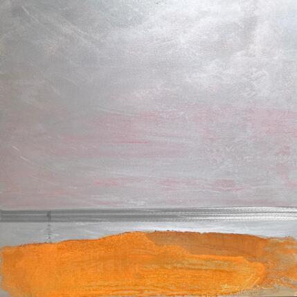Painting Couple plage du Lido by Mahieu Bertrand | Painting Figurative Metal Landscapes