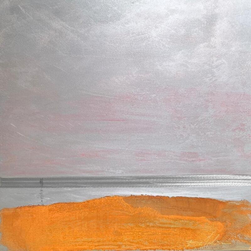 Painting Couple plage du Lido by Mahieu Bertrand | Painting Figurative Landscapes Metal