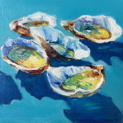 Gemälde Les huîtres von Vergnac Therence | Gemälde Figurativ Öl Stillleben