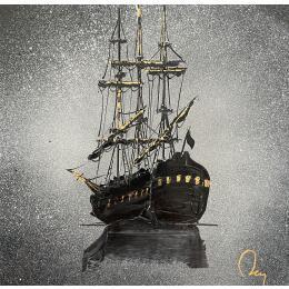 Peinture Traveller par Rey Julien | Tableau Figuratif Feuille d'or