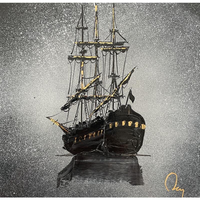 Peinture Traveller par Rey Julien | Tableau Figuratif Feuille d'or