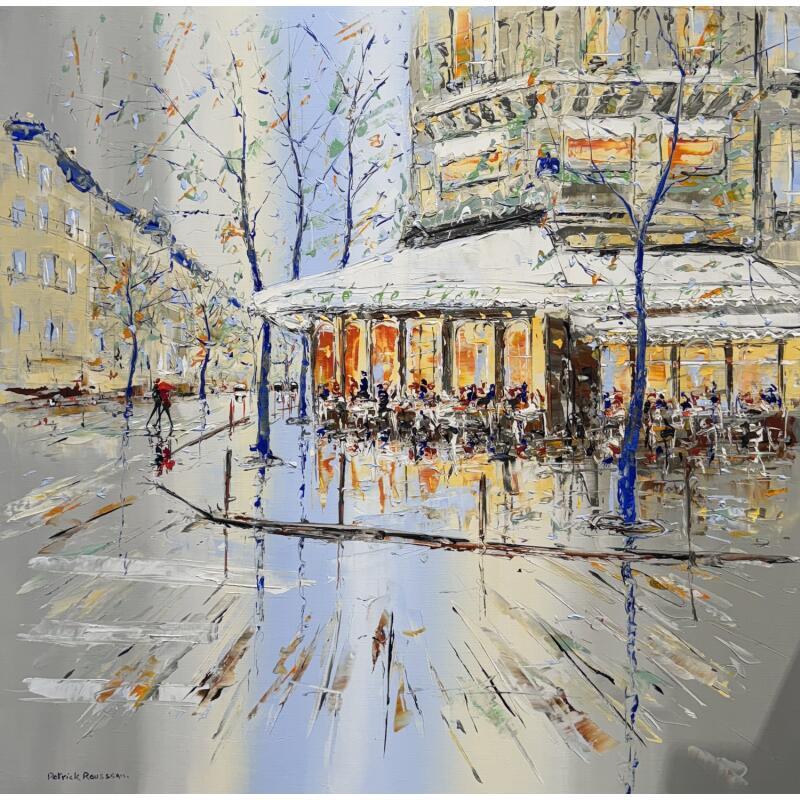 Peinture Un coin de rue par Rousseau Patrick | Tableau Figuratif Urbain Huile